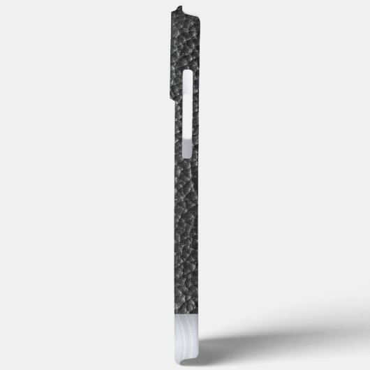 Zwart leder en staal afdrukken Case-Mate iPhone case (Achterkant / Links)
