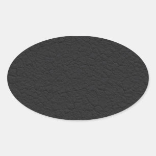 Zwart leder geweven ovale sticker