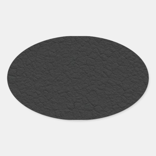 Zwart leder geweven ovale sticker (Voorkant)