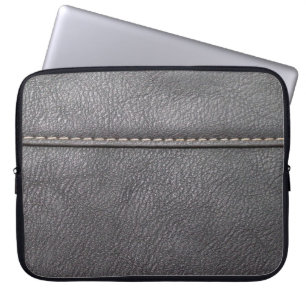 Zwart leder met witte rok laptop sleeve