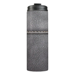 Zwart leder met witte rok thermosbeker