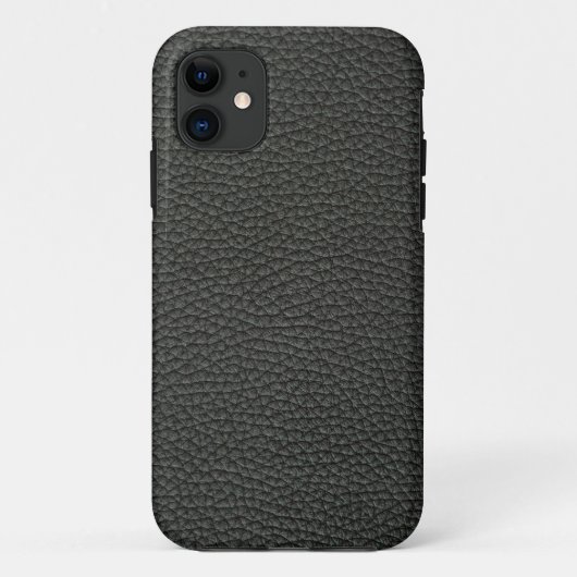 Zwart leder personaliseren Case-Mate iPhone case (Achterkant)