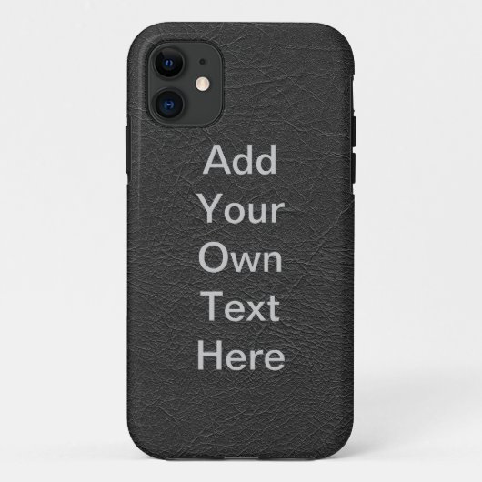 Zwart leder personaliseren Case-Mate iPhone case (Achterkant)