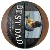 Zwart leder print beste vaders dagfoto basketbal (Verticaal)