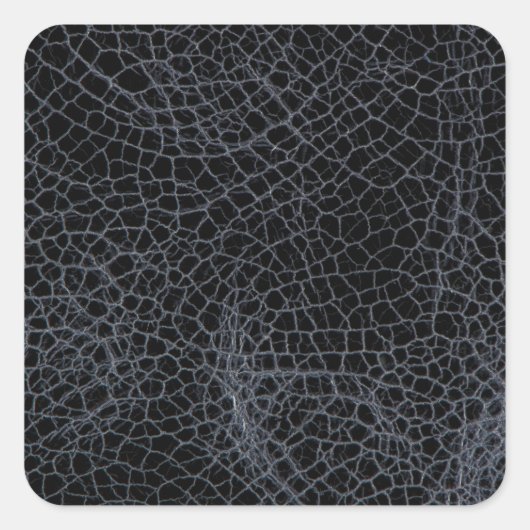 Zwart leder vierkante sticker (Voorkant)