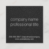 Zwart leder vierkante visitekaartje (Achterkant)
