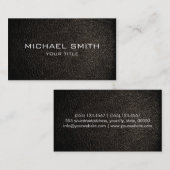 Zwart leder visitekaartje (Voorkant / Achterkant)