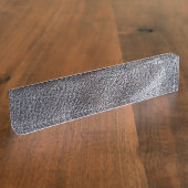 Zwart lederachtig patroon naambordje (Zijkant)