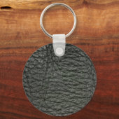 Zwart ledereffect sleutelhanger (Voorkant)