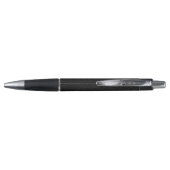 Zwart lederen aangepaste monogram naam script pen (Achterkant)