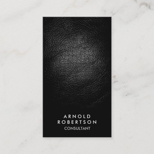 Zwart lederen-effectconsultant Visitekaartje (Voorkant)