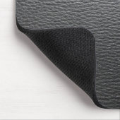 Zwart lederen patroon - Custom Monogram Muismat (Hoek)