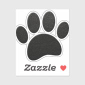 Zwart lederen textuur Hond Paw Print Sticker (Vel)