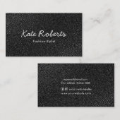 Zwart lederen visitekaartje | minimalistisch (Voorkant / Achterkant)