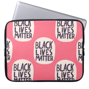 Zwart leeft materie, kalligrafisch patroon laptop sleeve