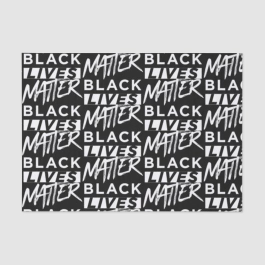 Zwart leeft materie patroon tissuepapier (Voorkant)