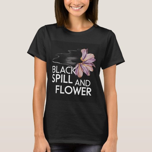 Zwart lek en bloem t-shirt (Voorkant)