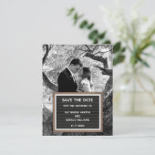 Zwart Letterbord Teken Foto Opslaan van de Datum U Kaart (Staand voorkant)