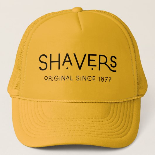 Zwart lettertype Trucker Hoed Pet (Voorkant)