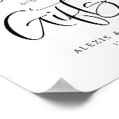 Zwart Leuke Kalligrafie Kaarten en Geschenken Brui Poster (Hoek)