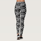 Zwart leven leggings (Achterkant)