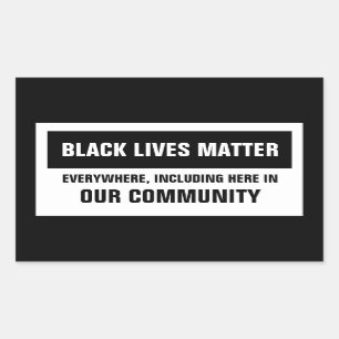 Zwart leven overal in onze gemeenschap rechthoekige sticker