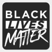 Zwart leven vierkante sticker (Voorkant)