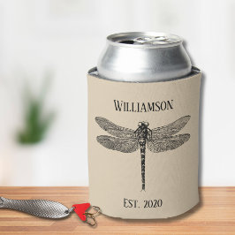  zwart libel monogram blikjeskoeler