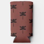 Zwart libel schets patroon op bruin (Voorkant)