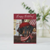 Zwart & Lichtbruine Doxie Briefkaart (Staand voorkant)