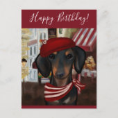 Zwart & Lichtbruine Doxie Briefkaart (Voorkant)