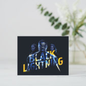 Zwart Lightning Heroes Graphic Briefkaart (Staand voorkant)