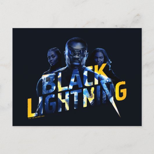 Zwart Lightning Heroes Graphic Briefkaart (Voorkant)