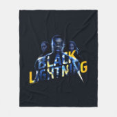 Zwart Lightning Heroes Graphic Fleece Deken (Voorkant)