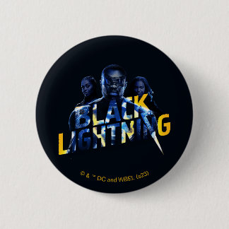 Zwart Lightning Heroes Graphic Ronde Button 5,7 Cm