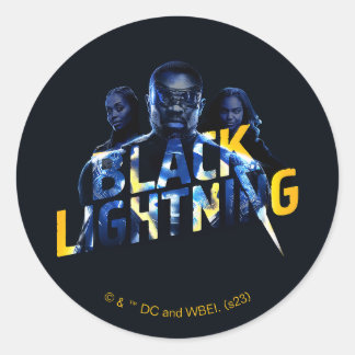 Zwart Lightning Heroes Graphic Ronde Sticker