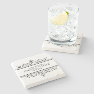 Zwart  Lijst altijd na Stenen Onderzetter