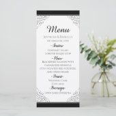 Zwart  Lijst Bruiloft Menu (Staand voorkant)