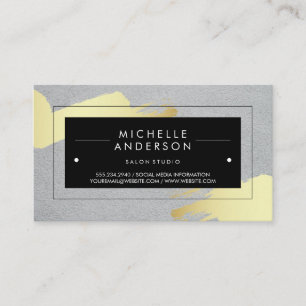 Zwart Lijst / modern geborsteld Visitekaartje