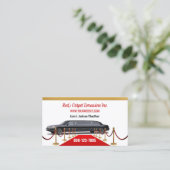 Zwart Limousine Visitekaartje (Staand voorkant)