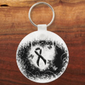 Zwart lint-baanhooghart sleutelhanger (Voorkant)