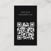 Zwart Lint Bows Sweet Custom QR Code Girly Visitekaartje (Achterkant)