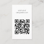 Zwart Lint Bows Sweet Custom QR Code Girly Visitekaartje (Achterkant)