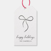 Zwart lint met liefde kerstcadeau cadeaulabel (Voorkant)