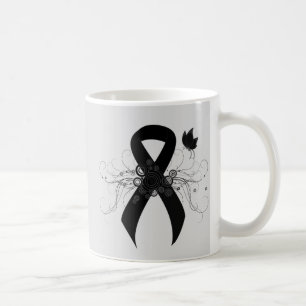 Zwart lint met vlinder koffiemok