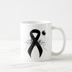 Zwart lint met vlinder koffiemok