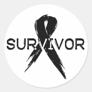 Zwart lint - Survivor Ronde Sticker