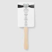 Zwart lint zilveren zwaan bruiloft programma fans handwaaier (Achterkant)