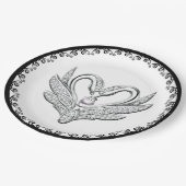 Zwart lint zilveren zwanen papier Bord (Gekanteld)