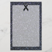 Zwart lintbewustmakingsaccentdecor briefpapier (Voorkant)